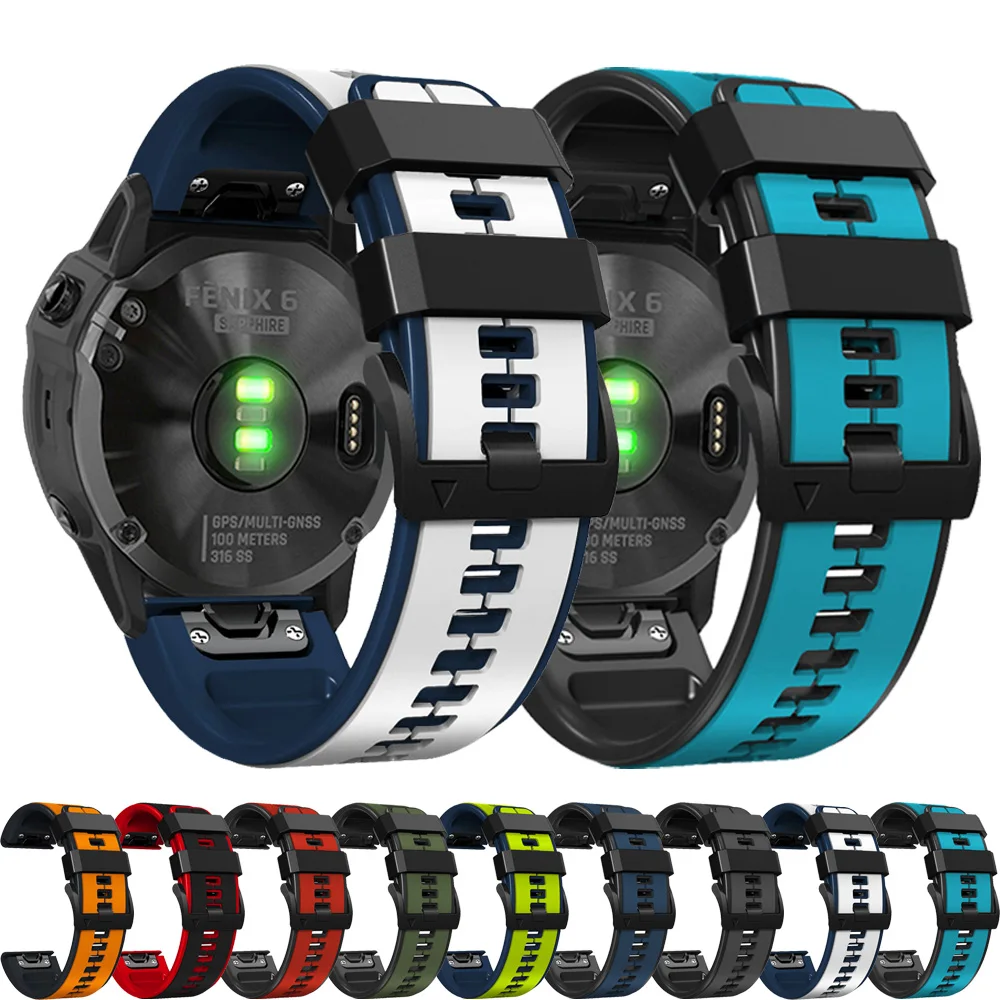 Ремешок силиконовый для смарт-часов Garmin Fenix 8 E 7X Epix 6XPro 6 5X Plus 3HR 935/945