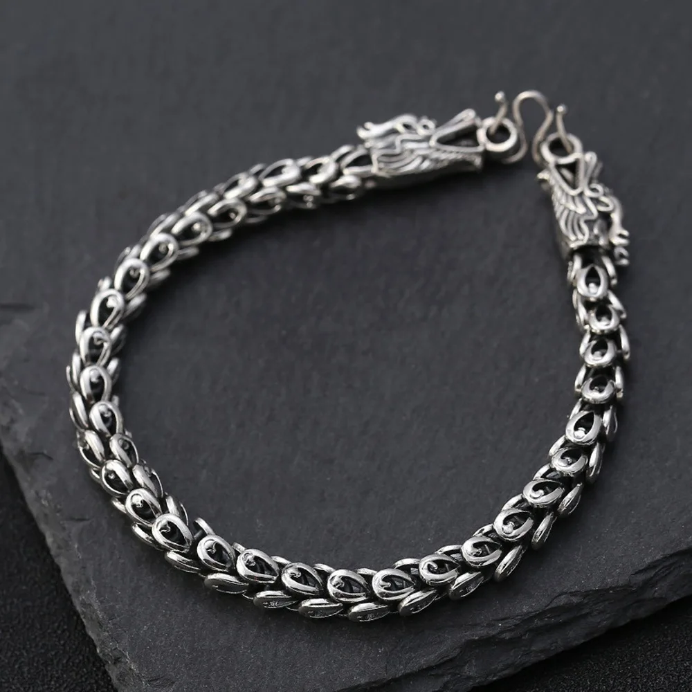 Настоящая твердая цепочка из стерлингового серебра 925 пробы для мужчин браслет с
