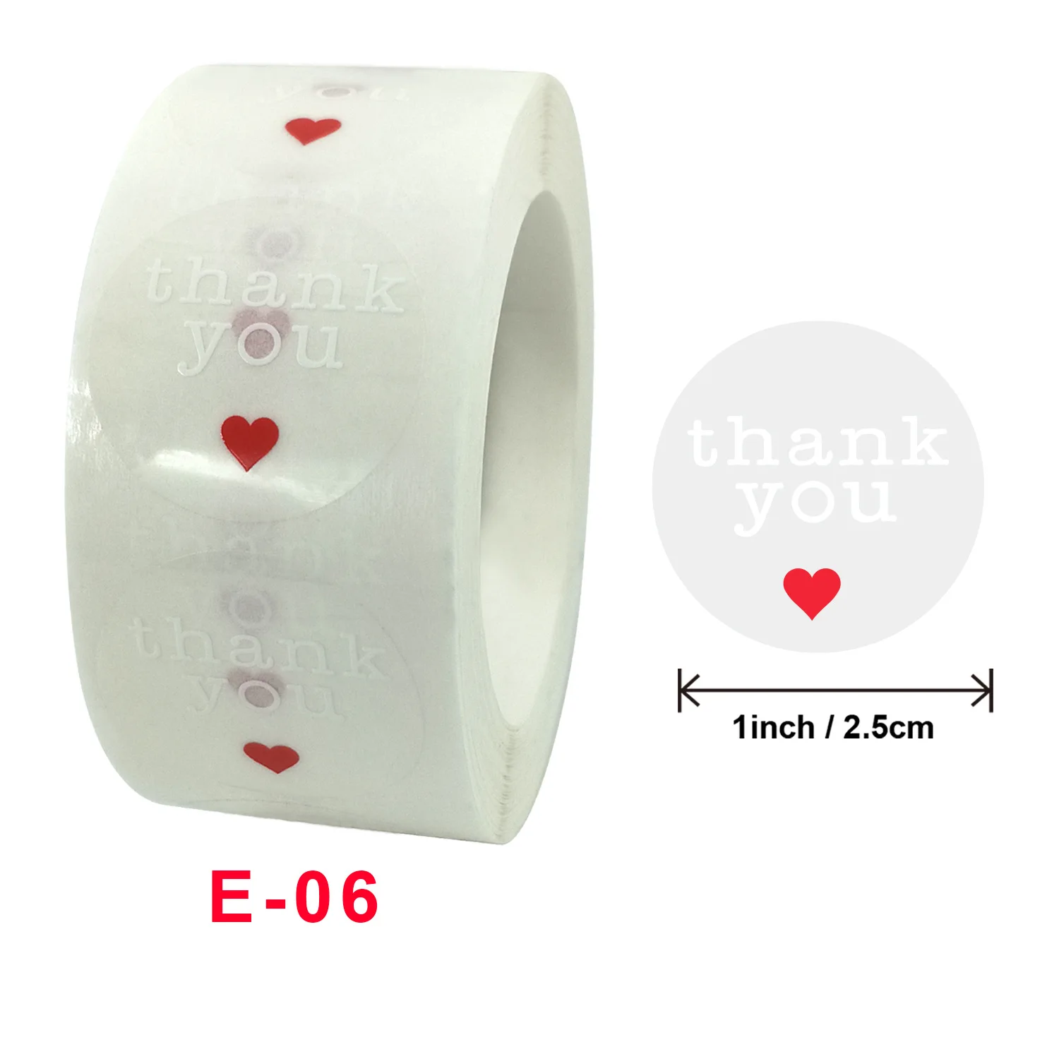 

500 шт., прозрачные ярлыки с надписью Thank You Heart, 1 дюйм