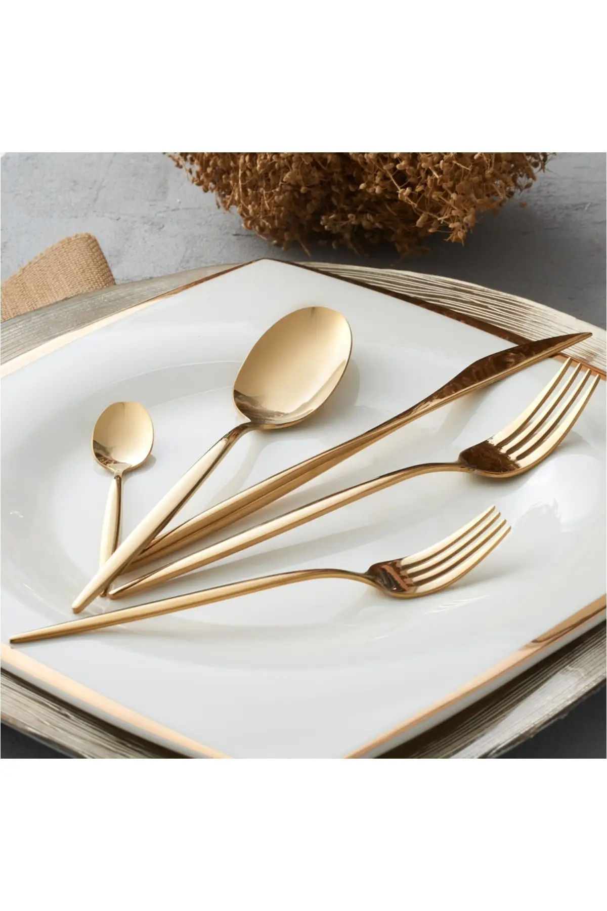 

Набор столовых приборов Lizbon Rosegold, вилка, ложка, 30 штук, 6 персон