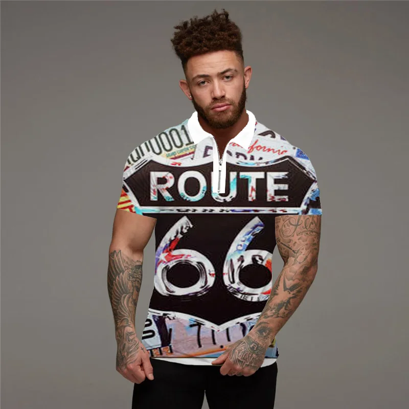 

8-color POLO shirt custom LOGO color matching lapel short sleeve printing LOGO an Polo Shirt Mens Casual POLO