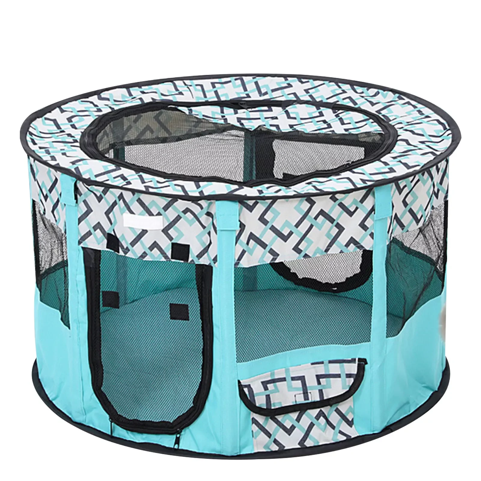 

NEW2023 Pets Playpens Tents For Outside Pet Playpen With 2 Doors 360-Degree Open Mesh Portable Playpen Tents Breathable Dog Ca