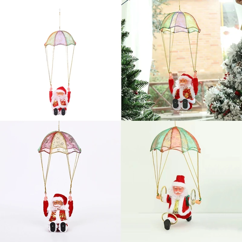 

1 шт. Новый рождественский Электрический Санта-Клаус подвесной парашют сомерзавр Санта креативный музыкальный Рождественский Декор Детская игрушка подарок Рождественский подарок