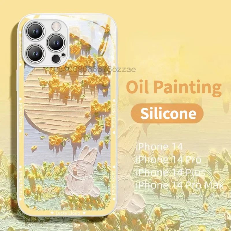 

2023 New Arrival Artistic Oil Painting For Apple 14 Phone Case IPhone 13 Glass Case 11/12Pro Full Package Xs/XR/7/8P Soft 6s