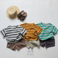 t shirt childrens vintage stripe t shirt korean style boysgirls short sleeve bottoming shirt western style top t shirt fashion