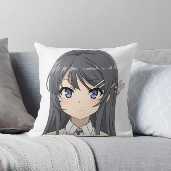 

Mai Sakurajima Rascal Does Not Dream O Printing Throw Pillow Cover Throw Waist Home Case Decorative Wedding Pillows not include