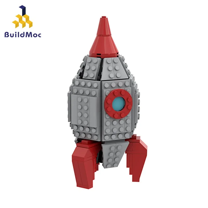 

Buildmoc City, креативные идеи, космическая ракета с мультипликационным принтом, 241 шт, набор кирпичей MOC, строительные блоки, игрушки для детей, по...