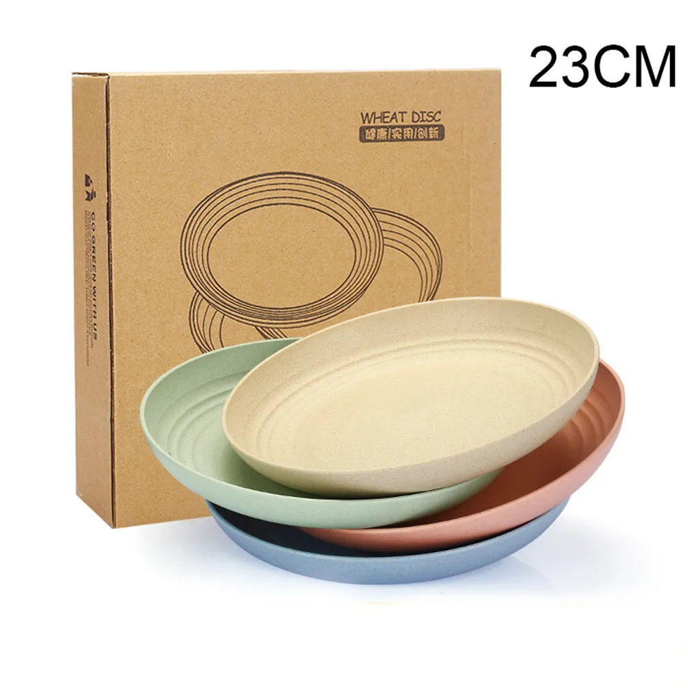 

Lightweight Plates 4pcs Unbreakable Dishes And Plates Sets Non-toxin Safe Healthy For Kids Children Adults