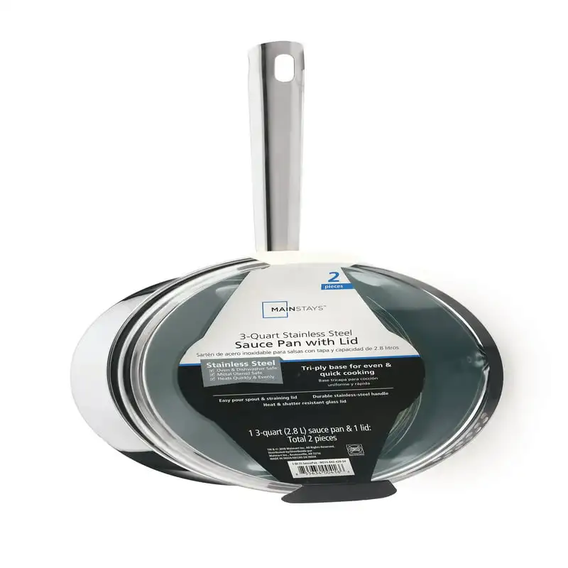

Steel 3-Quart Saucepan with Straining Lid