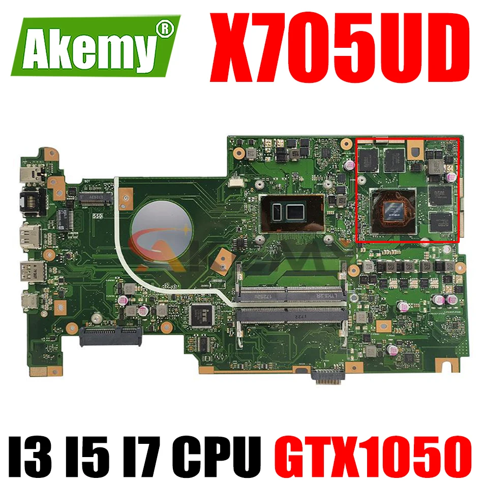 

X705UD материнская плата для ноутбука GTX1050 I3 I5 I7 7-го поколения процессор 8-го поколения для ASUS X705UDR X705UD N705U X705 Материнская плата ноутбука