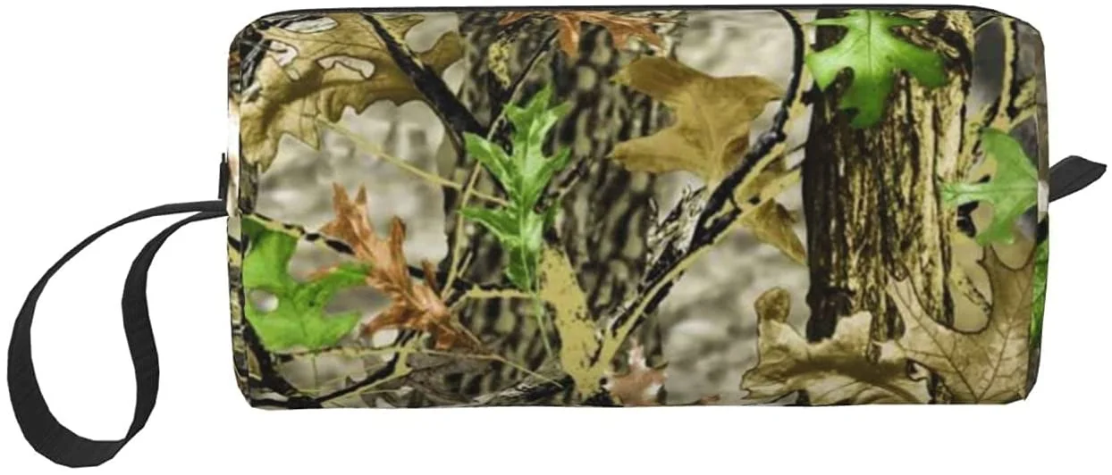 

Camo Travel Cosmetic Bag Pen Pencil Case Portable Toiletry Brush Storage, Multi-Function Makeup Carry Case with Zipper