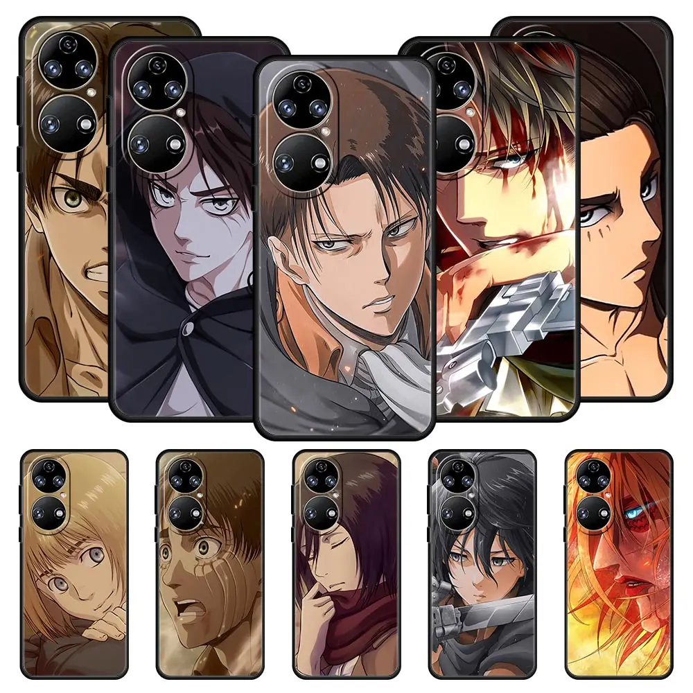 

Attack On Titan Phone Case For Huawei P50 P30 Pro P20 P40 Lite E P Smart Z 2021 Y6 Y7 Y9 2019 Y6p Y9s Y7a Soft Silicone Cover
