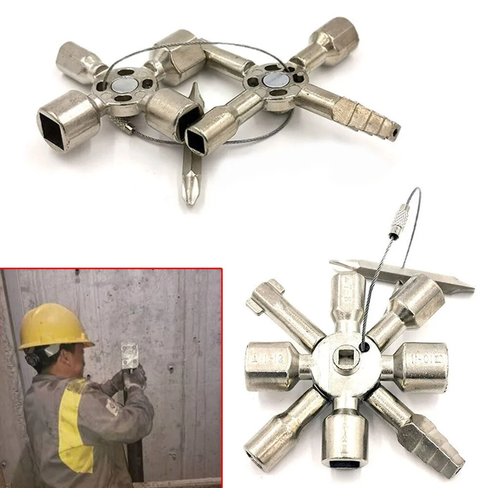 

10In1 Wrench Multifunction Square Socket Key Wrench Portable Triangle Socket Wrenches Shut-Off Valve Repair Manual Tool