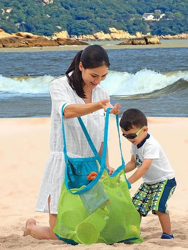 

Children Sand Away Protable Mesh Bag Kids Beach Toys Clothes Towel Bag Baby Toy Storage Sundries Bags Women Cosmetic Makeup Bags