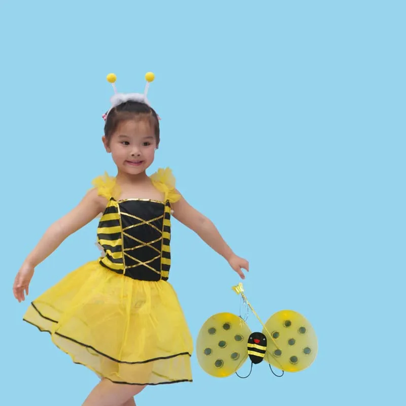 Halloween Cartoon Animal Bee Costume Child Kids Girls Cosplay Birthday Party Dress Clothing Stage Purim Festival | Тематическая