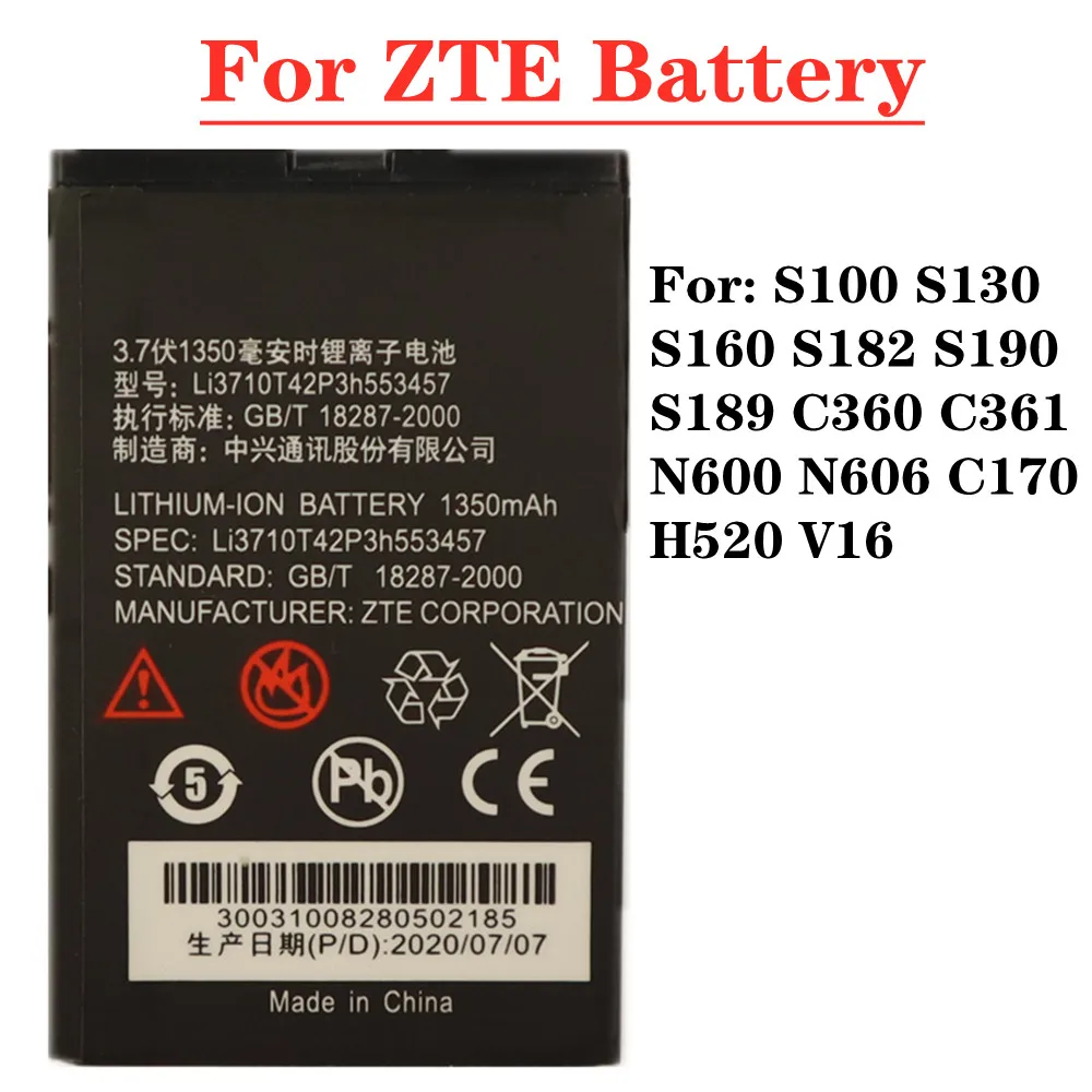 Аккумулятор Li3710T42P3H553457 для телефона ZTE S100 S130 S160 S182 S190 S189 C360 C361 N600 N606 C170 H520 V16, высокое качество
