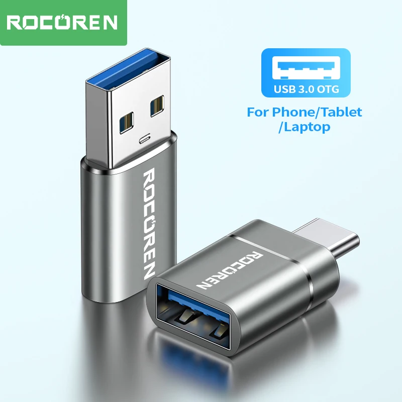 

Rocoren OTG Adapter USB Type C Male To USB 3.0 A Female Converter For MacBook Samsung Xiaomi TypeC To USBC OTG Connector