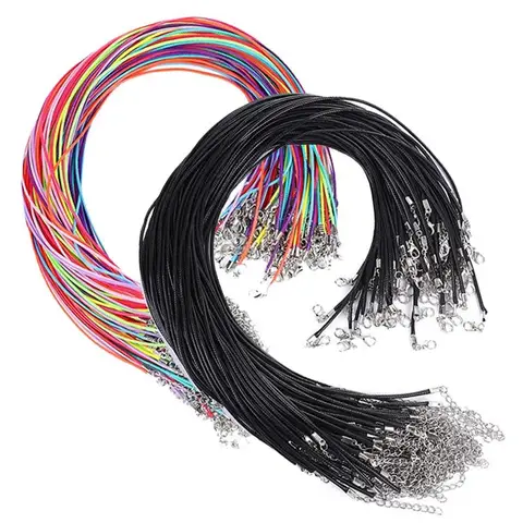 10 шт./лот 1,5/2 мм кожаный шнур ожерелье Воск Веревка DIY Ювелирные изделия принадлежности ожерелья подвеска цепь воск шнур ювелирные изделия фурнитура