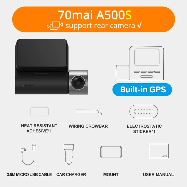 Видеорегистратор xiaomi 70mai dash cam pro plus a500 gps сбивается время