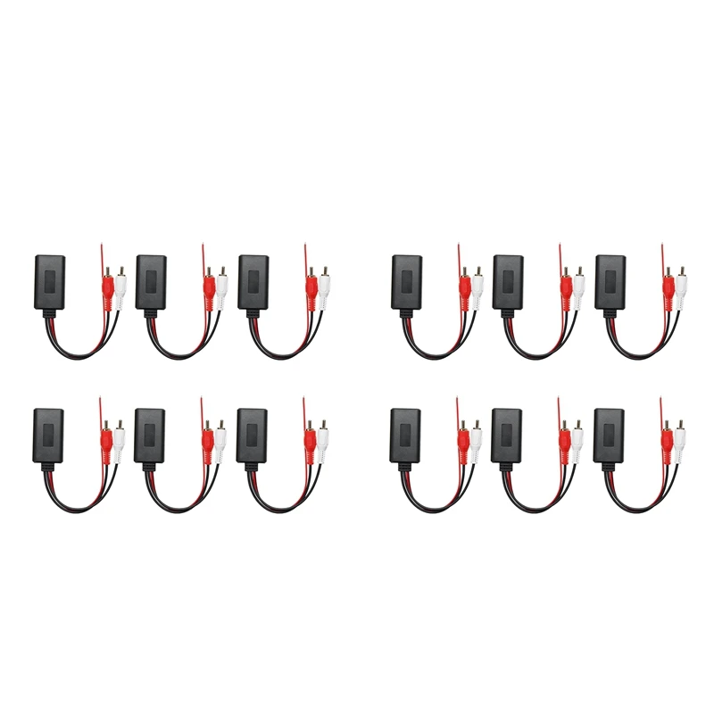 

12 Pcs Car Universal Wireless Bluetooth Module Music Adapter Cable With 2 RCA AUX In Music Audio