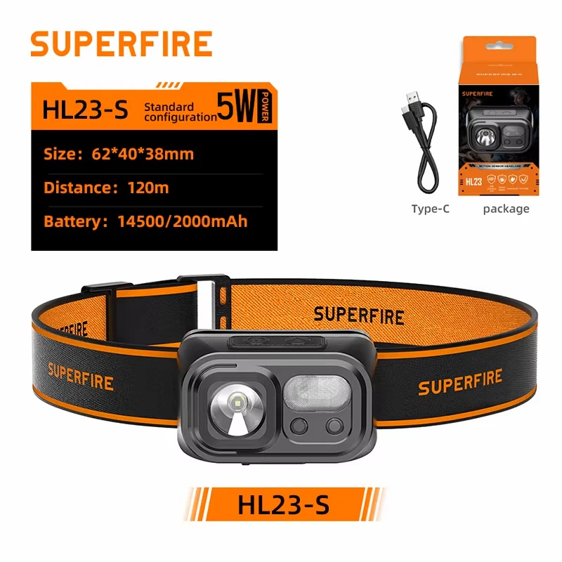 SUPERFIRE Мини красный налобный фонарь