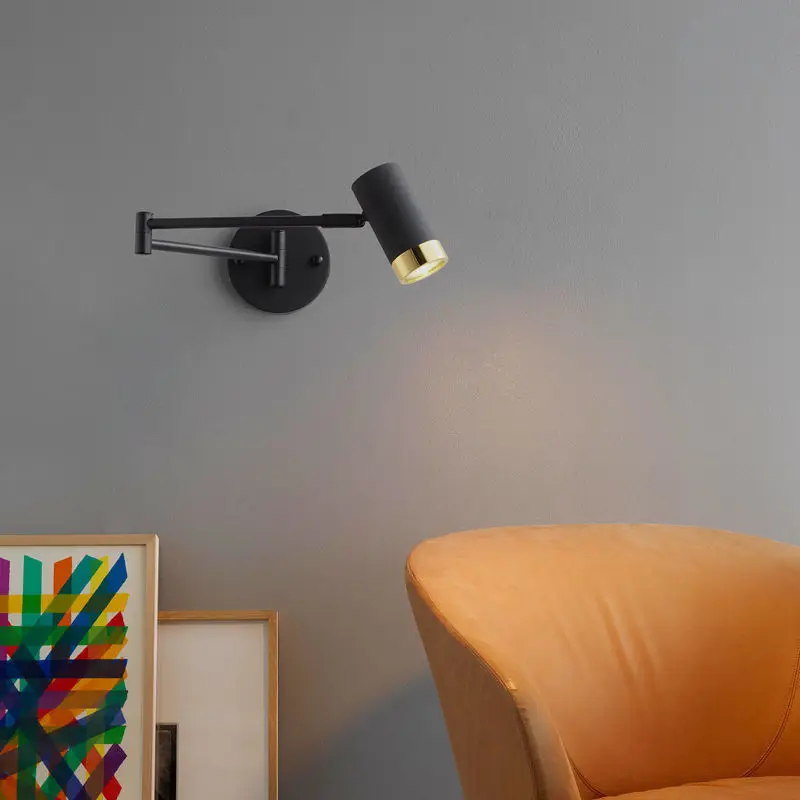 Современная Складная настенная лампа на длинной ножке регулируемый