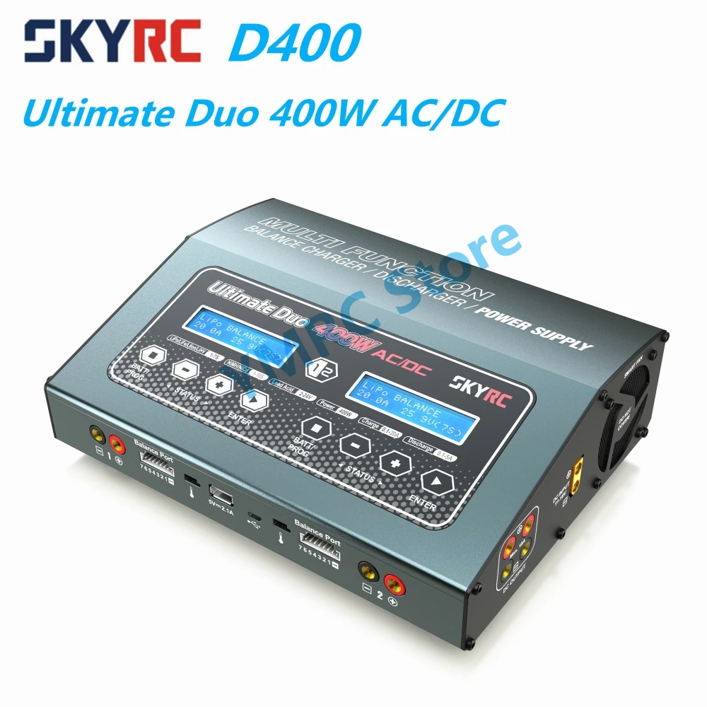 Балансирующее зарядное устройство SKYRC D400 Ultimate Duo 400 Вт AC/DC, разрядник с поддержкой литиевой батареи 1-7S для дрона/модели автомобиля/лабораторного оборудования