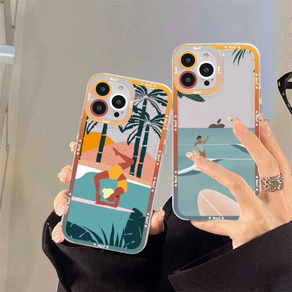 Пляж девушка для серфинга телефон Redmi 7 8 9 A Note 5 10 11 Pro Max 4G