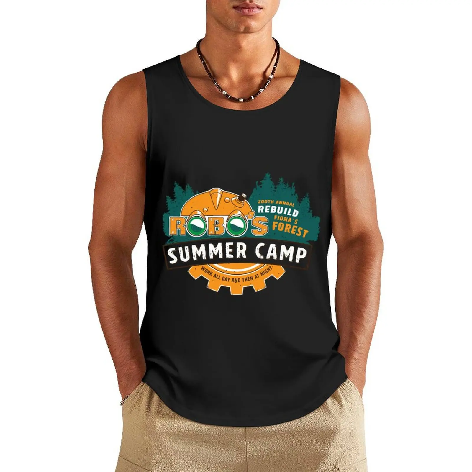 Летняя майка Robo для лагеря Мужская футболка спортзала мужская летняя одежда