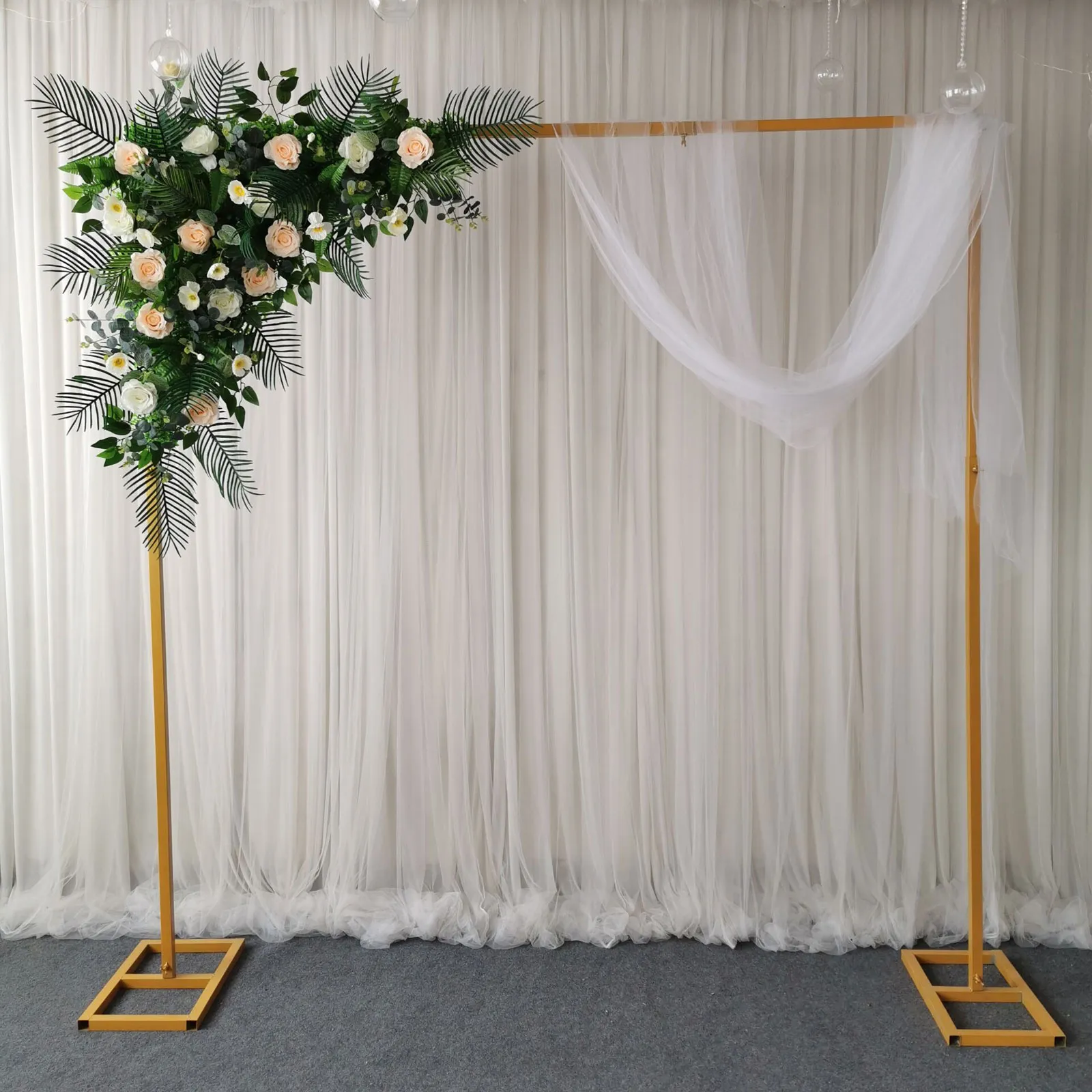 High Quality Wedding Background Arch Frame Iron Flower Balloon Stand Backdrop Venue Decoration Party Application Beautiful Arch