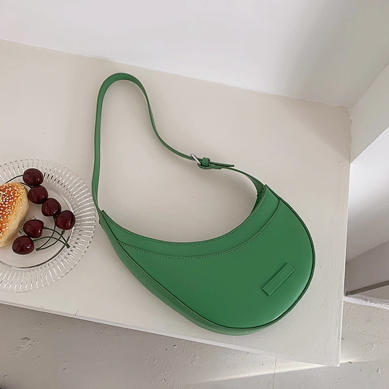 

JIOMAY Women Shoulder Bag 2022 PU Leather Purse and Handbag Female Shopper Summer Fashion Simple Irregular Underarm Crescent Bag