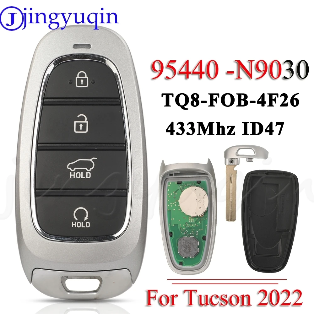 

JYQ 95440-N9030 TQ8-FOB-4F26 Умный бесконтактный дистанционный ключ от автомобиля 433 МГц ID47 Чип для Hyundai Tucson 2022 Auto Fob Contol