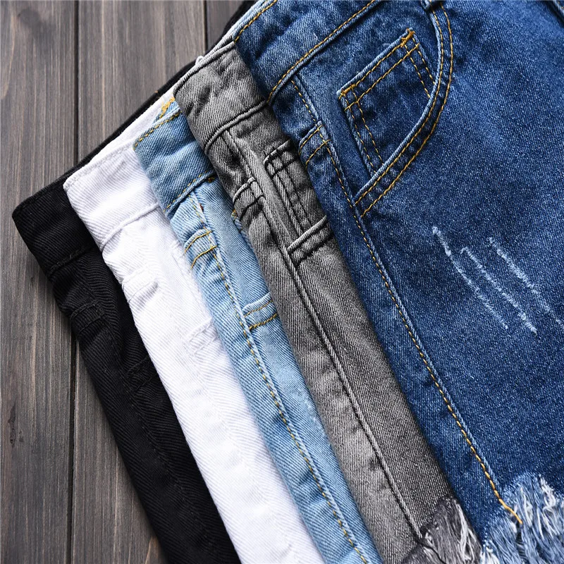 Summer Ripped Raw Edge Jeans Women Shorts Fashion Large Size High Waist Wide Leg  Booty Shorts Trend Shorts New Womens Clothing