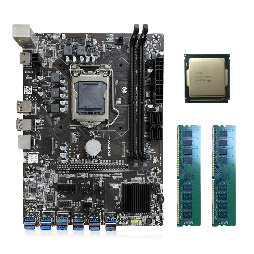 

Computer Motherboard USB DDR4 2133/2400 MHz Multiport Mining Board RJ45 Circuitboard Desktop PC Accessory Type 8