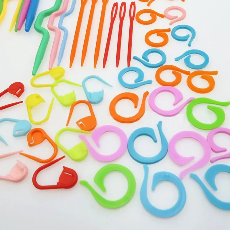 

53Pcs Plastic Crochet Hooks Stitch Markers Counter Knitting Needles Set DIY Craft Crossstitch Tool Sewing Accessories