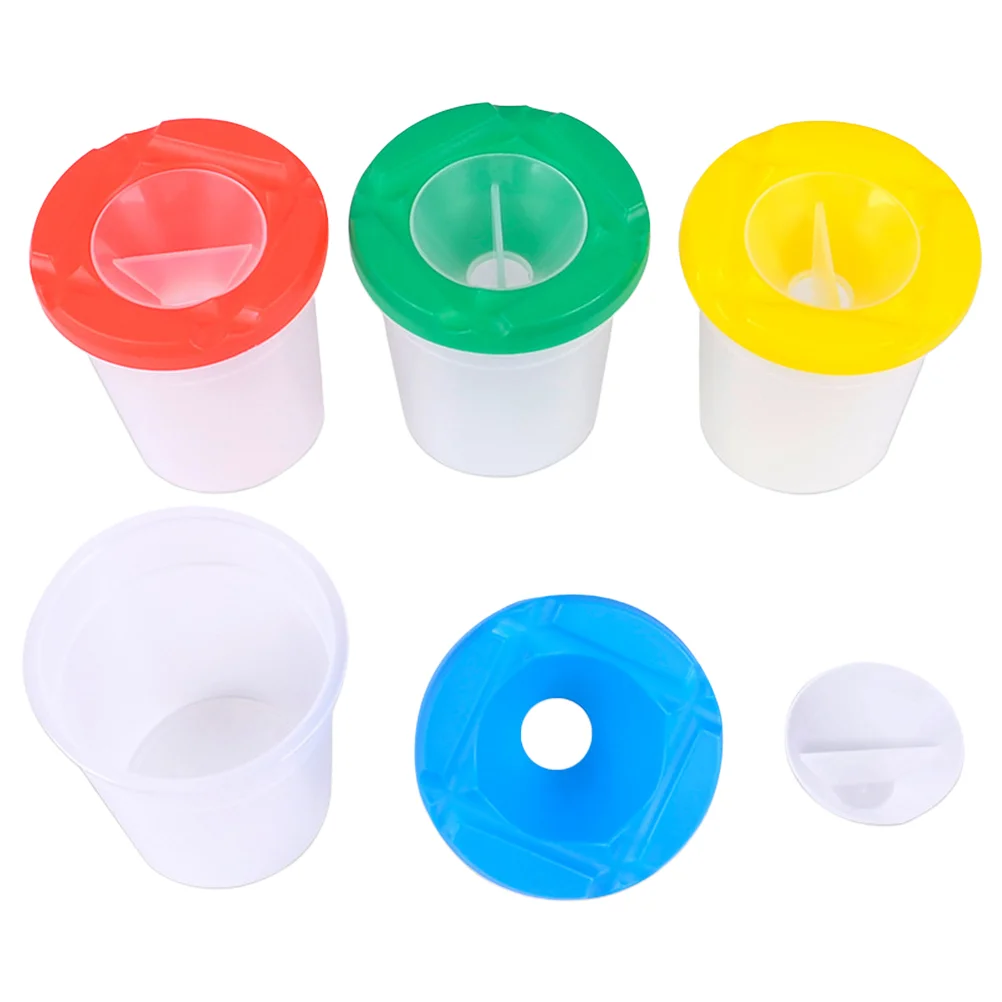 

4 Pcs Portable Washers Brush Washing Bucket Kids Brush Wash Tools Artist Brush Basin Brush Cleaner Cup
