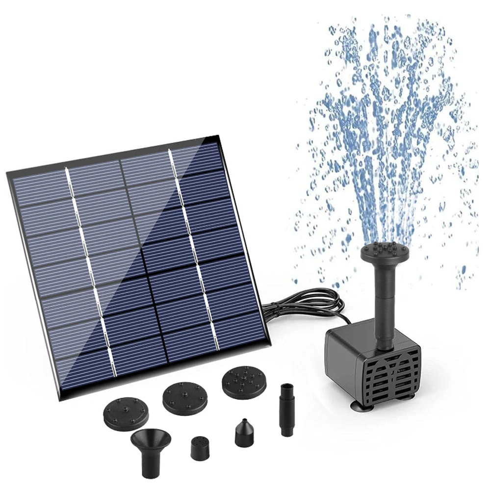 

Solar Water Fountain Pump 7V Brushless Motor Solar Powered Water Pump For Garden Pool Bird Bath Solar Decoration Outdoor