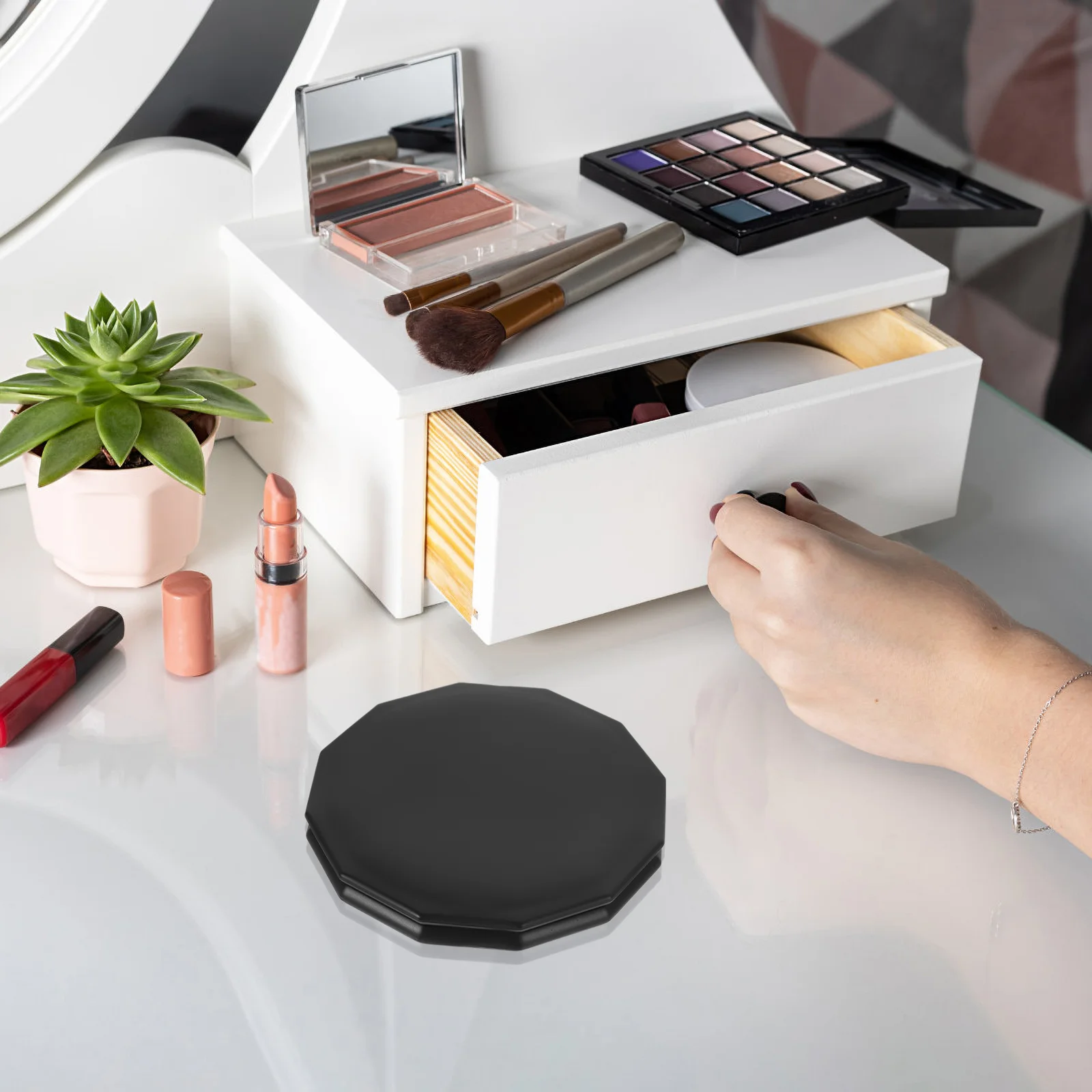 

Portable Makeup Mirror Folding Vanity Pocket Small Foldable Magnifying Mini Travel