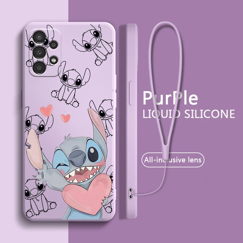 

Anime Stitch Cute Love For Samsung A73 A72 A54 A53 A52S A42 A34 A33 A32 A23 A22 A14 A13 A12 Lite Liquid Rope Phone Case