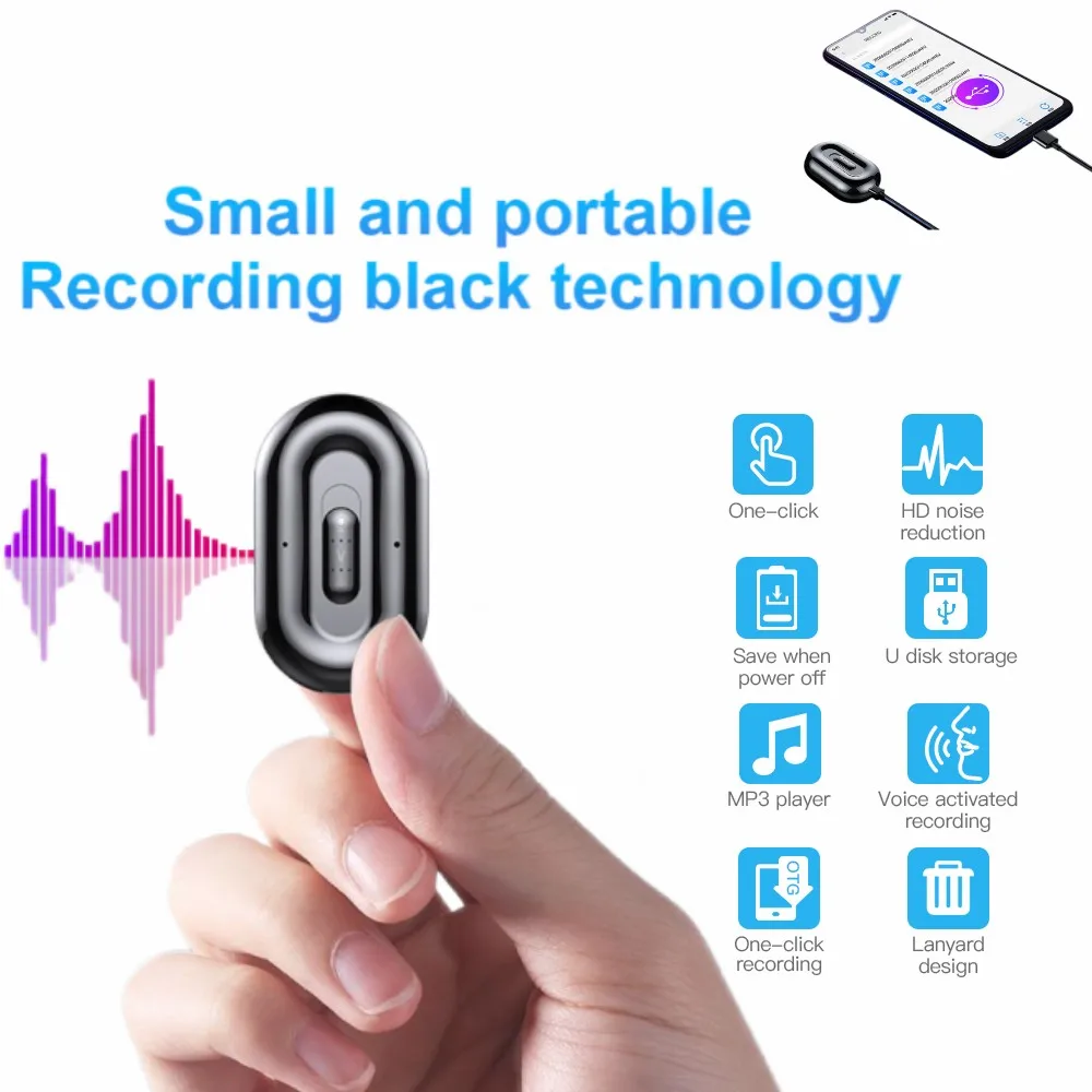 

Voice Recorder Long Lasting Small Sound Recorder for Children In Kindergarten MP3 Portable Electronic Listening Device Espia Pen