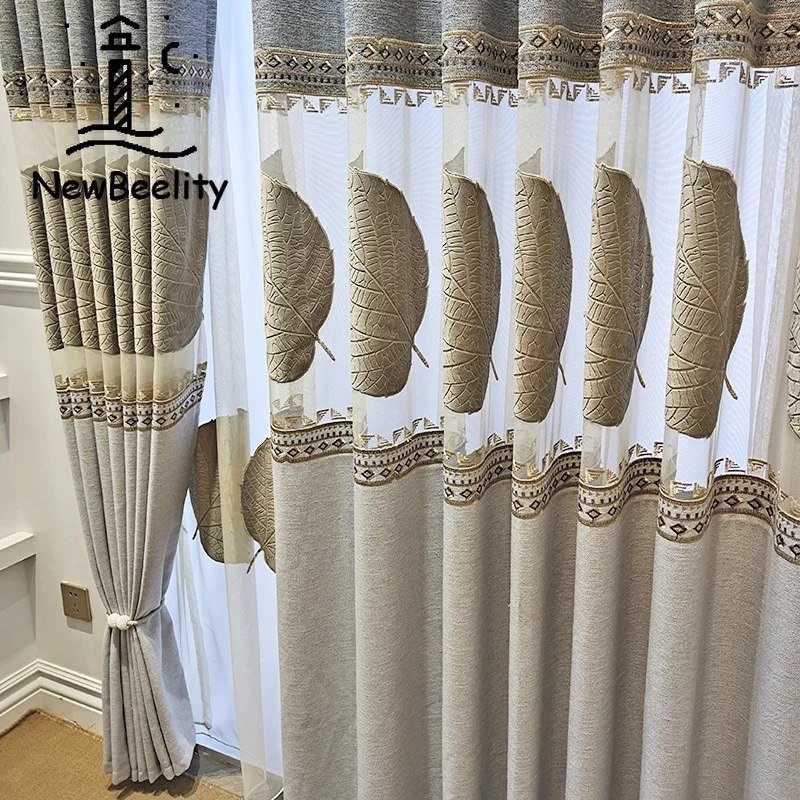 

2022 современные шторы для гостиной, столовой, спальни, легкие Роскошные простые серые жаккардовые шторы, занавески на заказ
