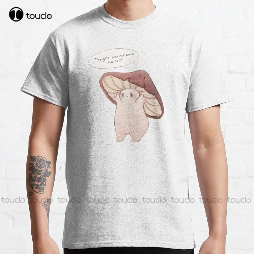 

Классическая мужская футболка Grumpy с грибами, уличные простые винтажные повседневные футболки, индивидуальный подарок, футболка с рисунком искусственной кожи, уличная одежда