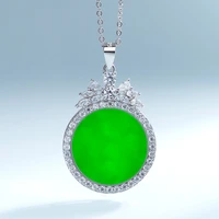 burmese jade pendant jewelry 925 silver luxury necklace gemstone carved black jadeite charms natural choker talismans