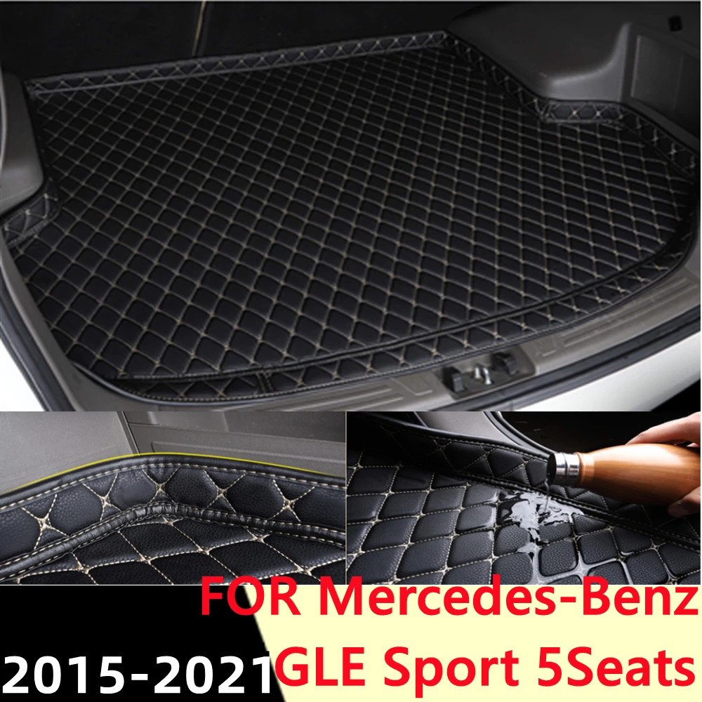 

Car Trunk Mat For Mercedes-Benz GLE Sport 5Seats 15-21 All Weather XPE Rear Cargo Cover Carpet Liner Tail Part Boot Luggage Pad