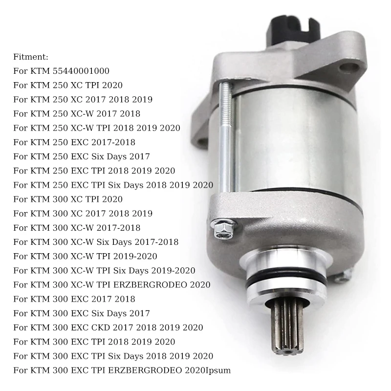 

Стартер электродвигателя для мотоцикла Запуск для KTM 250 300 XC TPI XC-W TPI EXC шесть дней Аксессуары Для Zenfone CKD 55440001000
