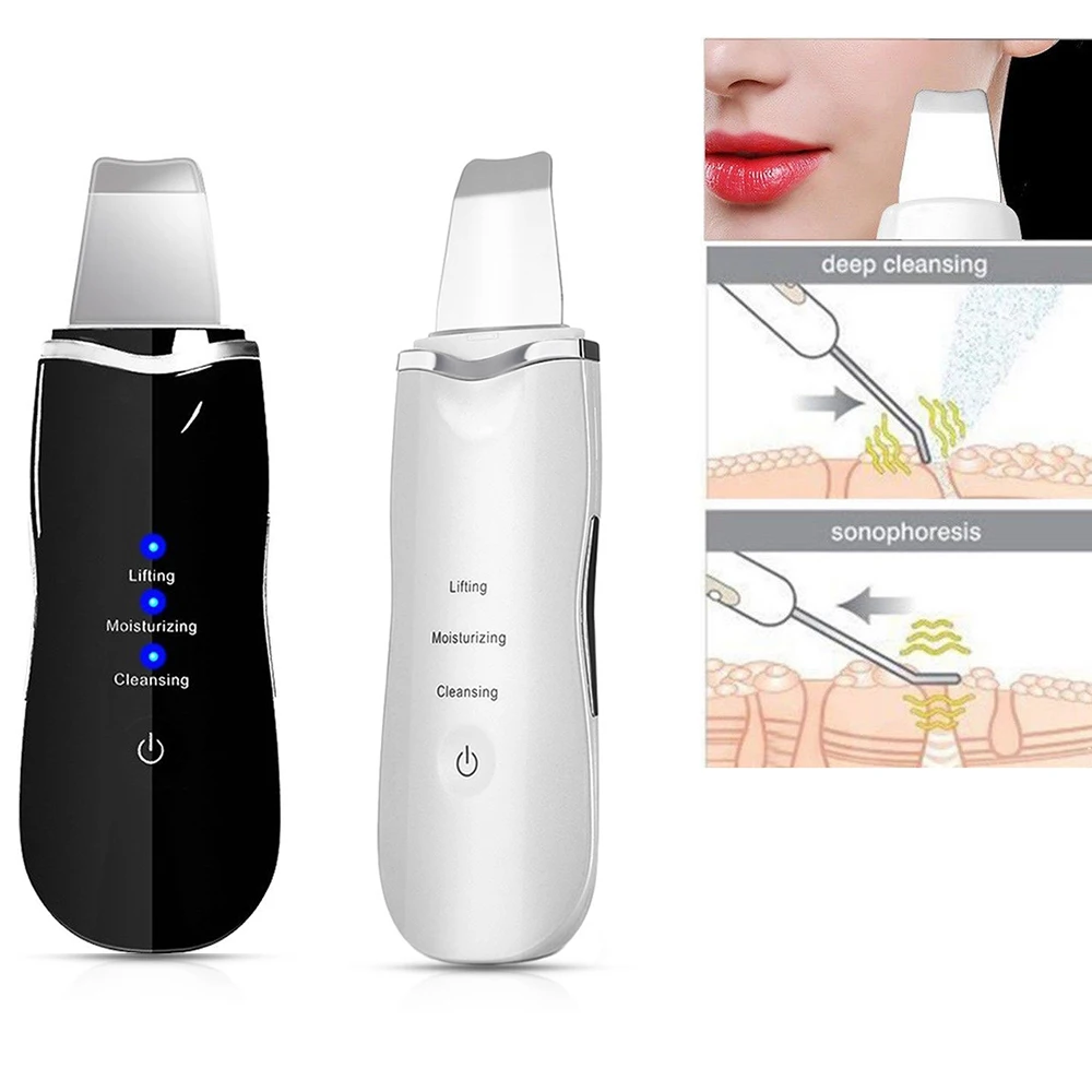 

Ultrasonic Skin Scrubber Deep Face Cleaning Machine Peeling Shovel Facial Pore Cleaner Face Skin Scrubber Lift Beauty Instrument