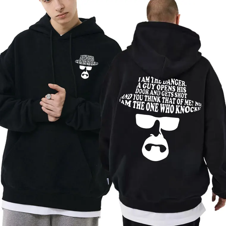 

Tops Men Heisenberg Breaking Bad Walter White I Am The Danger A Guy Opens His Door and Gets Shot and You Think That of Me Hoodie