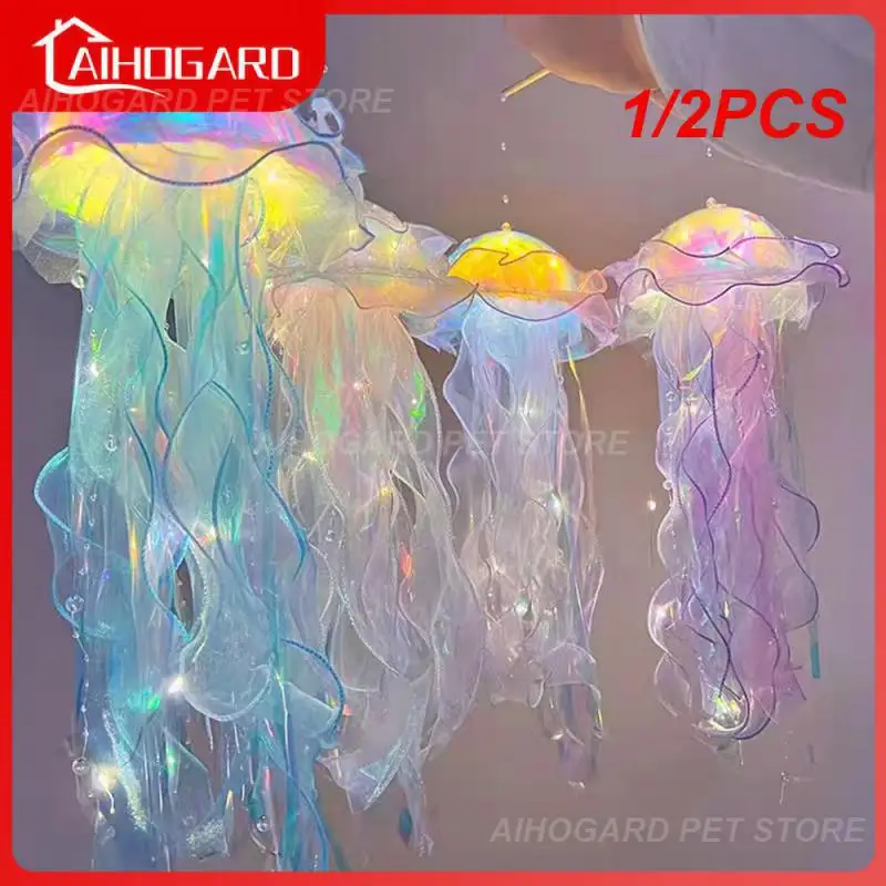 

1/2PCS Jellyfish Lamp, Portable Flower Lamp, Girl Room Atmosphere Decoration Lamp, Bedroom Night Lamp, Home Decoration