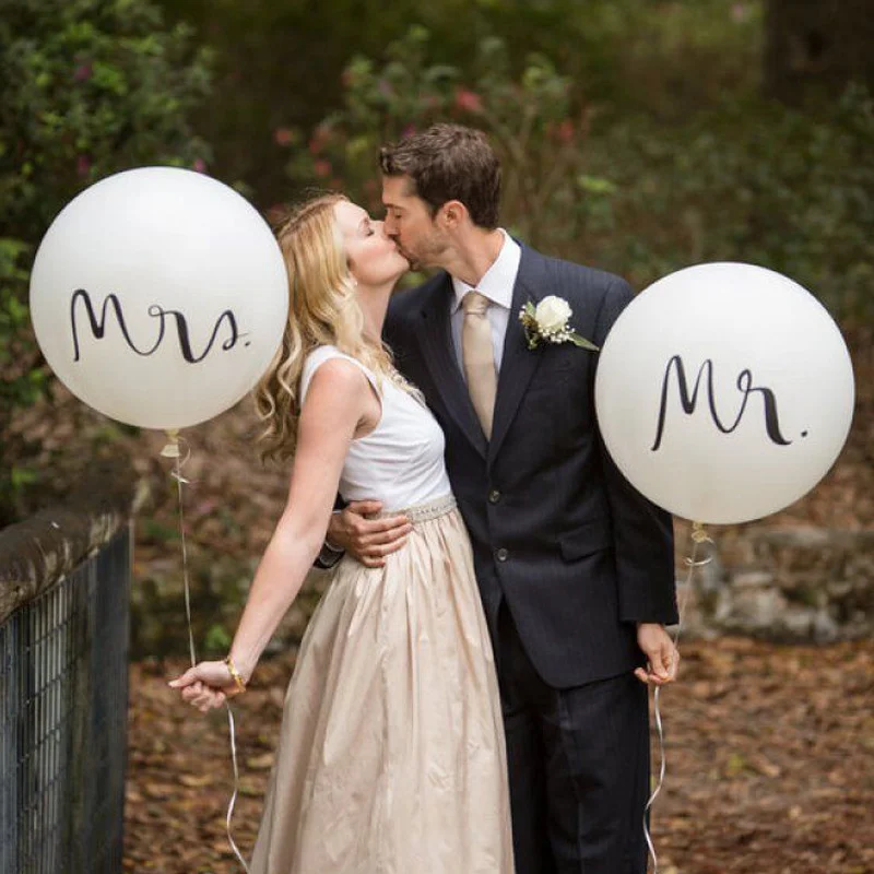 

36inch Mr Mrs White Latex Balloons for Wedding Party,Bridal Bride To Be Decoration Party Air Globos Wedding Ballons Decor