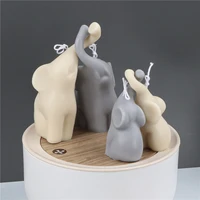 3d couple elephant silicone candle mold for diy handmade aromatherapy candle plaster ornaments soap mould handicrafts making